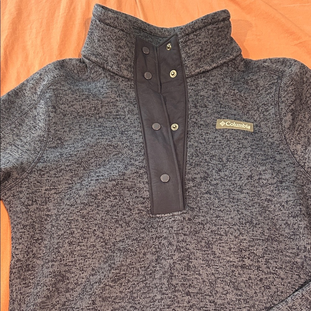 Columbia blue Button-Up Pullover